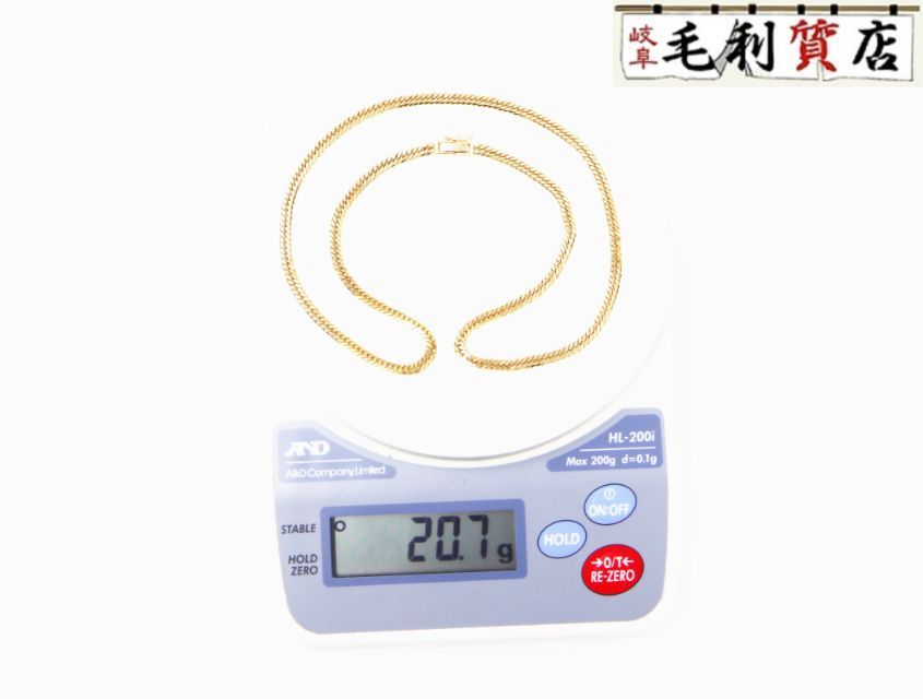 K 18 キヘイ 喜平 ネックレス 6面ダブル 20 7ｇ 6メンダブル 18金 イエローゴールド 750 YG ジュエリー