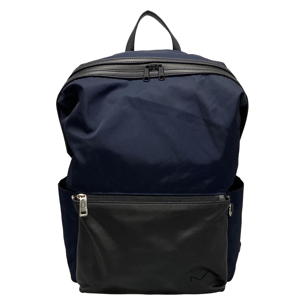 FENDI フェンディ リュックサック バックパック バッグ バグズ アイ 7VZ035 ネイビー×黒 レザー