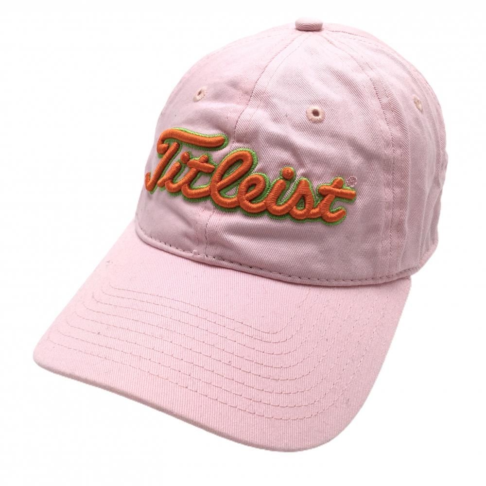 美品】タイトリスト×ニューエラ キャップ ピンク×オレンジ ニコちゃん