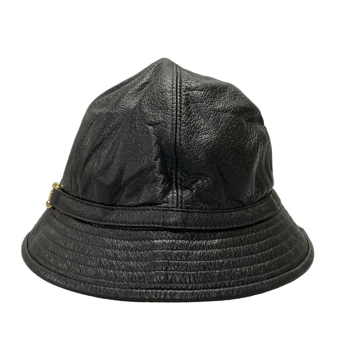 GUCCI グッチ ハット S 57cm ホースビット 666600 黒 レザー