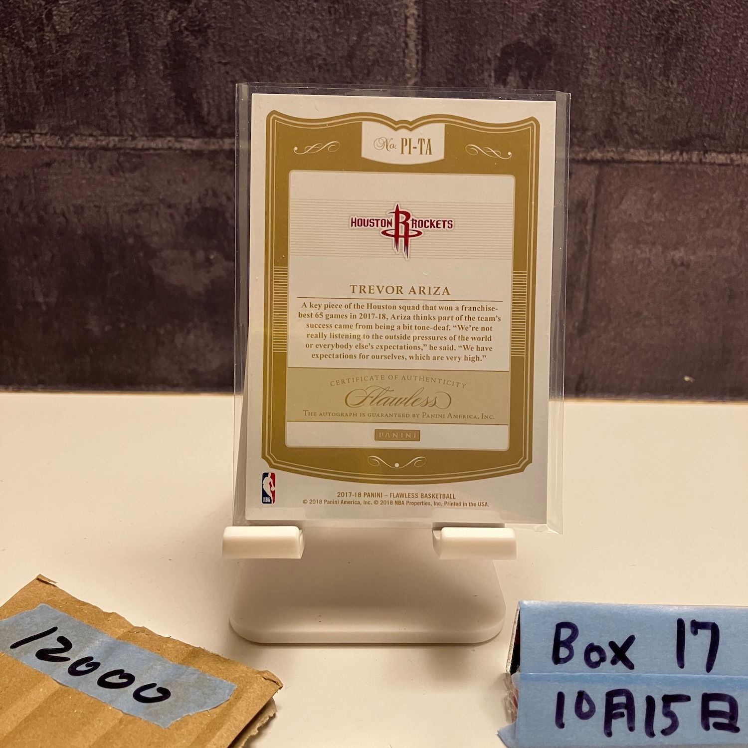 2017-18 Panini Flawless Trevor Ariza 15 25 直筆サインカード Houston Rockets カード