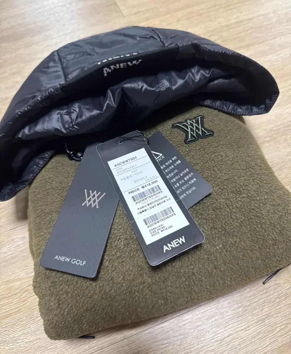 アニューゴルフ 防風 フリース 取り外し フード