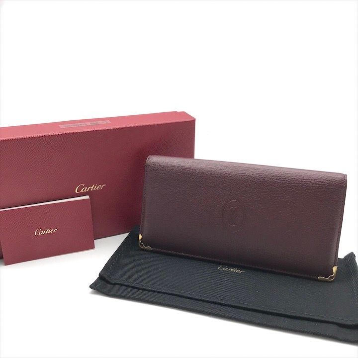 超 Cartier カルティエ マストタンク 長財布 ウォレット 2つ折り ボルドー レディース コインケース付 ブランド 小物 ギフト k6815