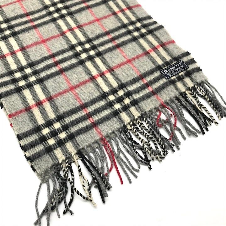 Burberrys バーバリー 100％ カシミア マフラー ノバチェック 服飾小物 冬 グレー系 レディース メンズ プレゼント r250