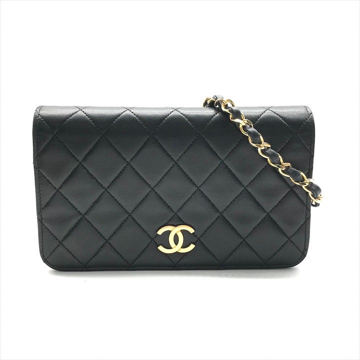 CHANEL シャネル ココマーク プッシュロック ラムスキン ミニマトラッセ チェーン ショルダー バッグ ブラック ブランド 鞄 y34