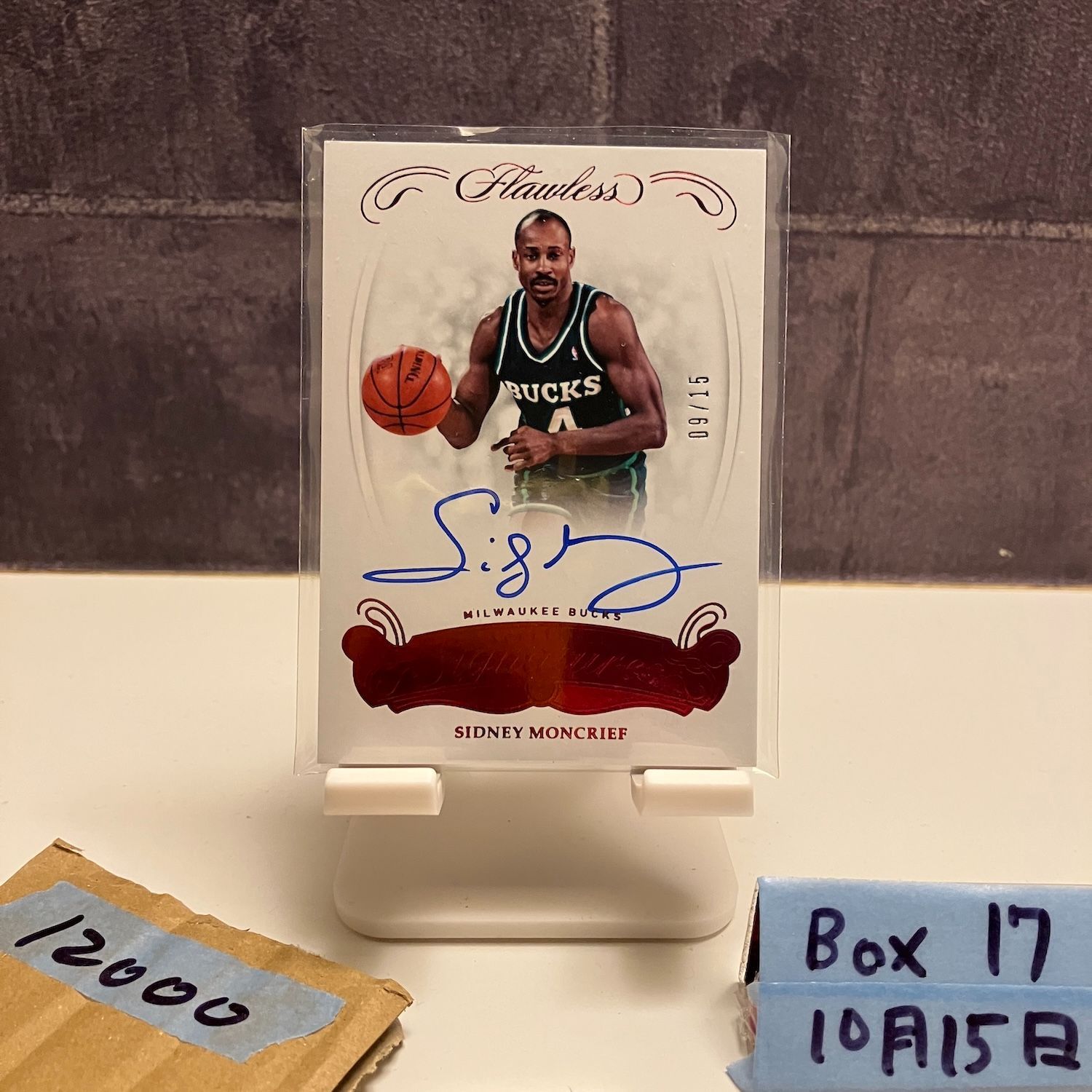 2017-18 Panini Flawless Sidney Moncrief 09 15 直筆サインカード Milwaukee Bucks カード