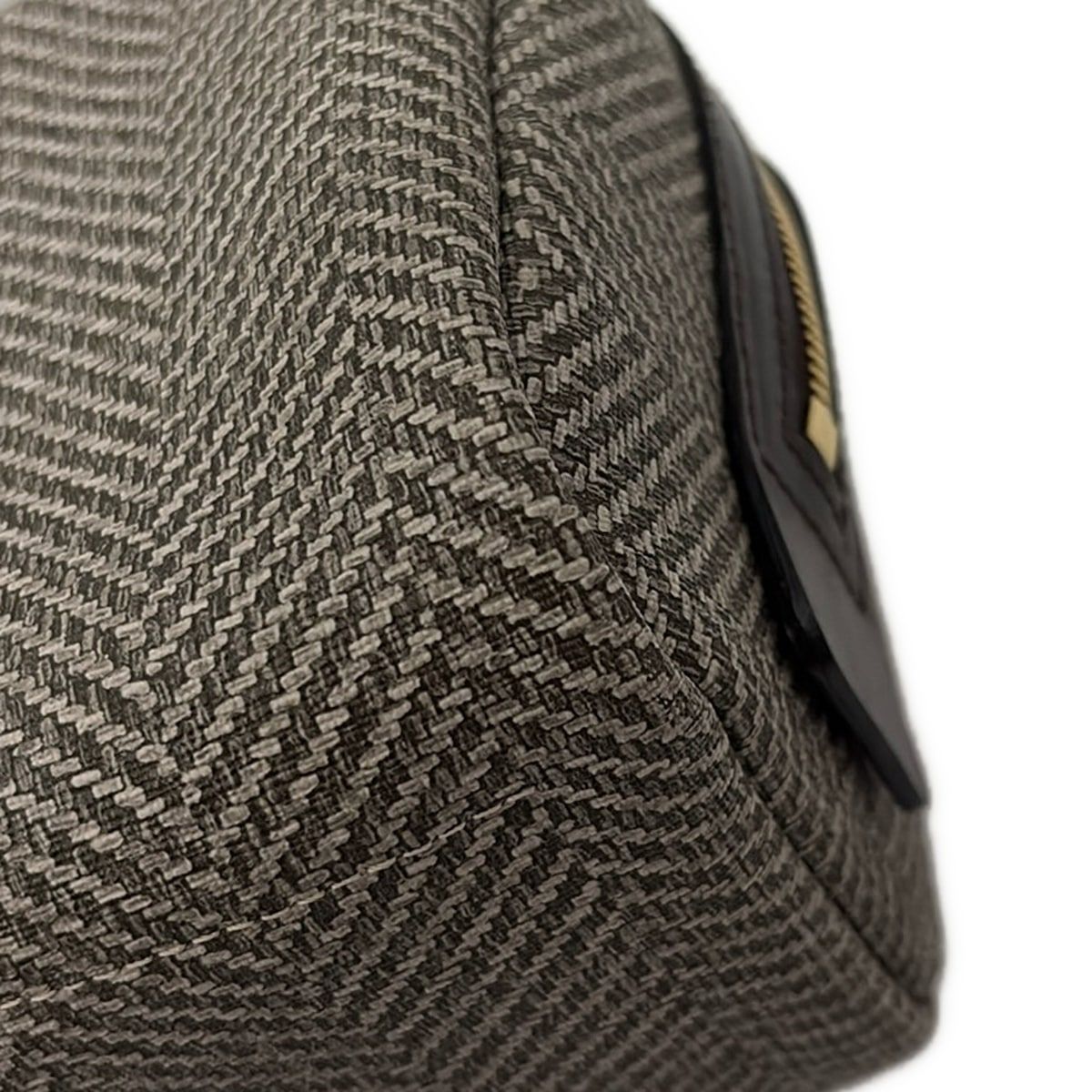 大峽製鞄 オオバセイホウ セカンドバッグ - ベージュ×ダークブラウン シェブロン柄 レザー