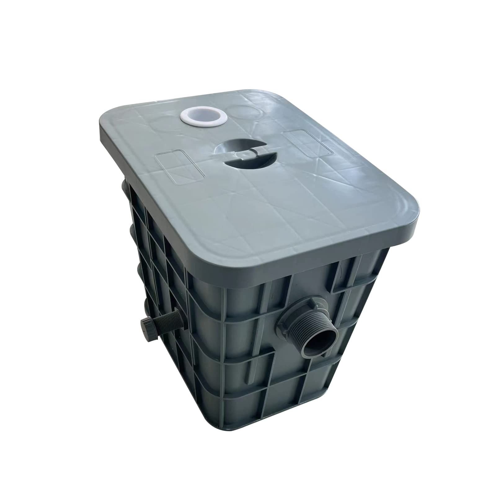 容量26L パイプ流入床置型グリーストラップ変性ポリマー材料 取り外し なバッフル付き レストラン キッチン用 Oiwatbxグリストラップはグレー グリース阻集器自宅用 業務用 排水遮断処理