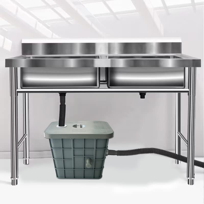 容量26L パイプ流入床置型グリーストラップ変性ポリマー材料 取り外し なバッフル付き レストラン キッチン用 Oiwatbxグリストラップはグレー グリース阻集器自宅用 業務用 排水遮断処理