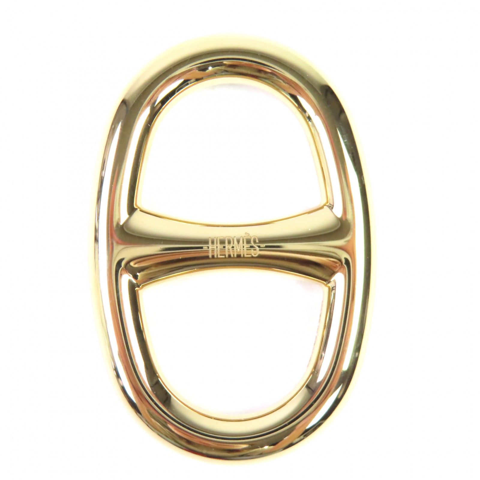 HERMES エルメス シェーヌダンクル スカーフリング ファション小物 ゴールド 箱 保存袋付き フランス製 レディース