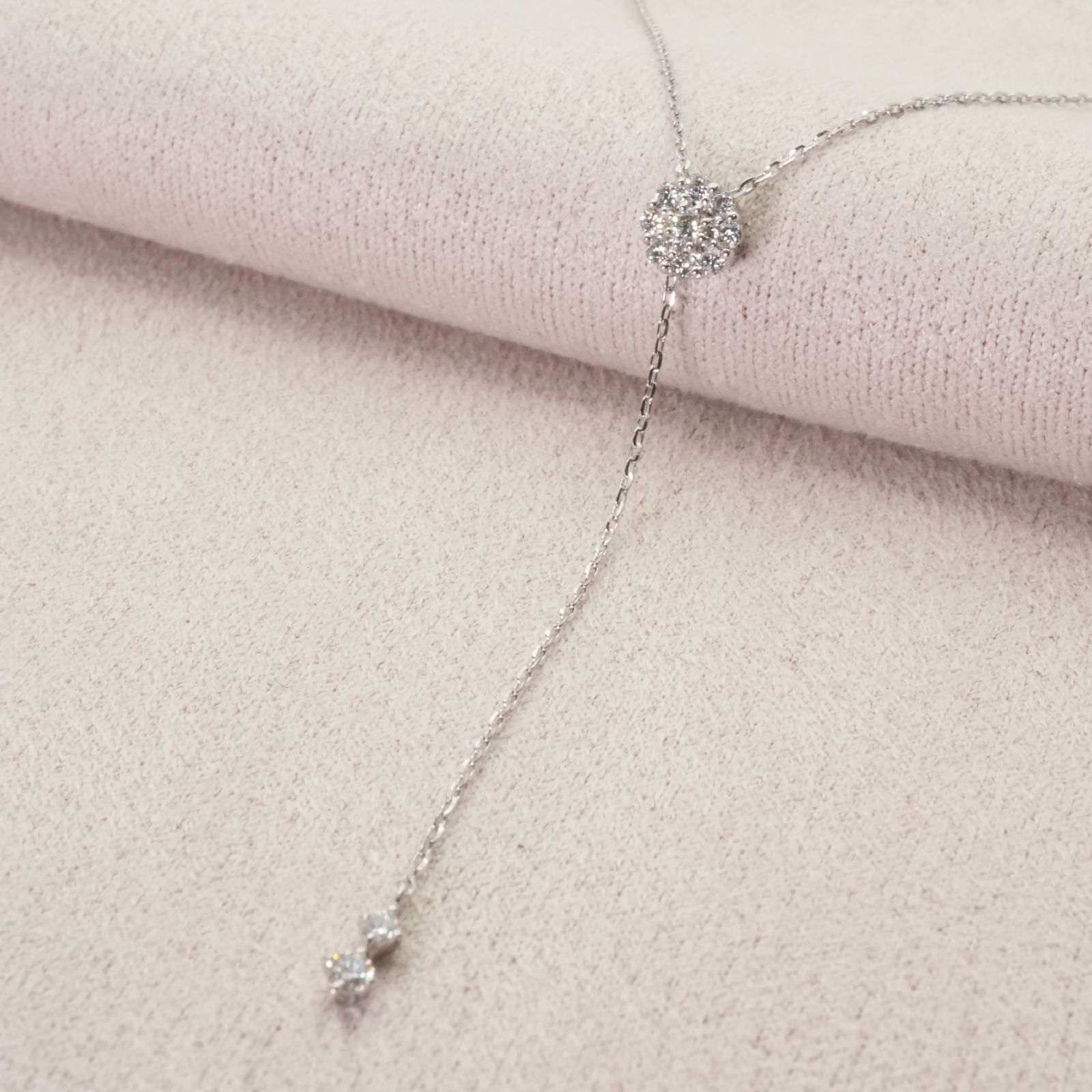 ポンテヴェキオ ダイヤ Y字 フラワー ネックレス 25-2026S