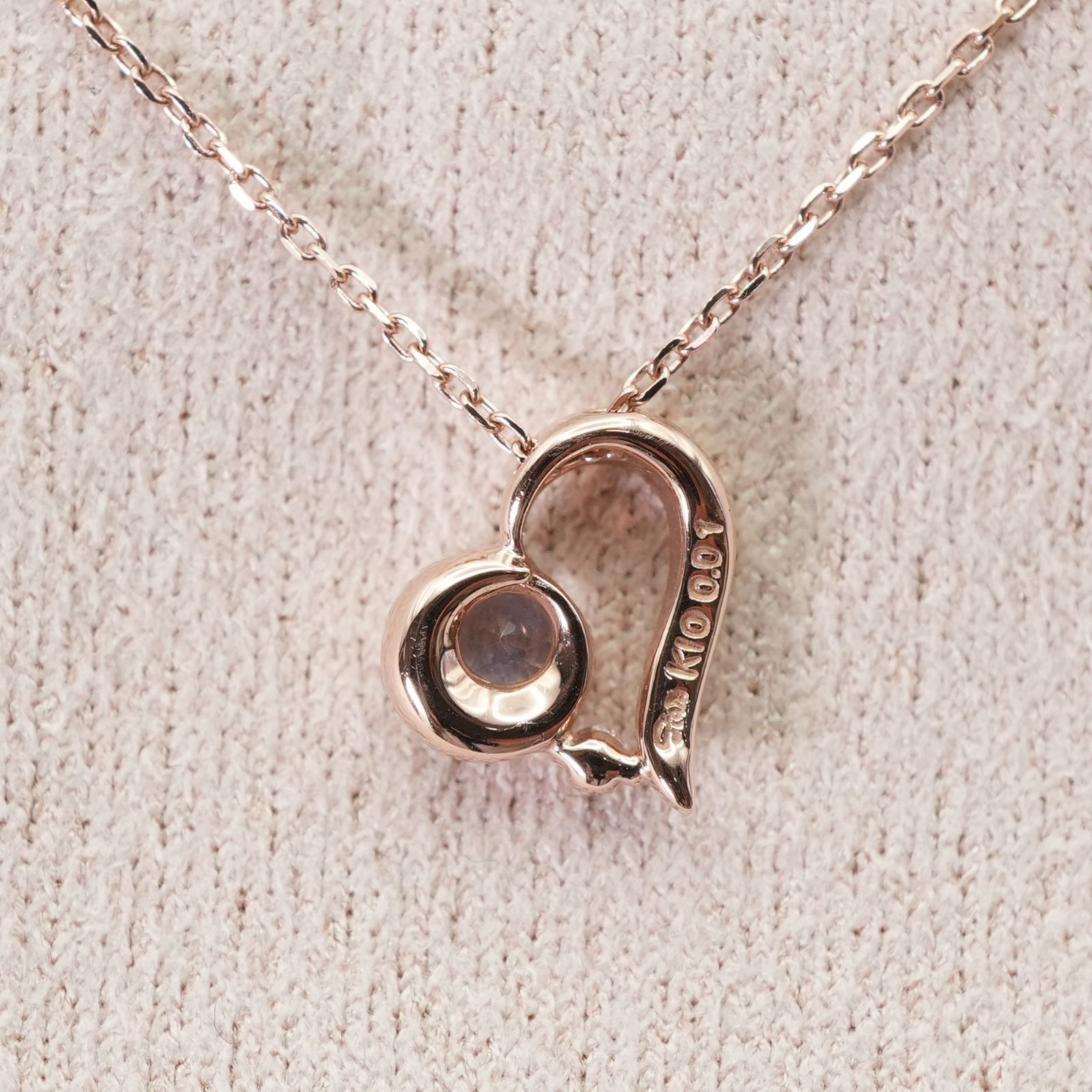 スタージュエリー K10 ムーンストーン ハート ネックレス 25-1710S