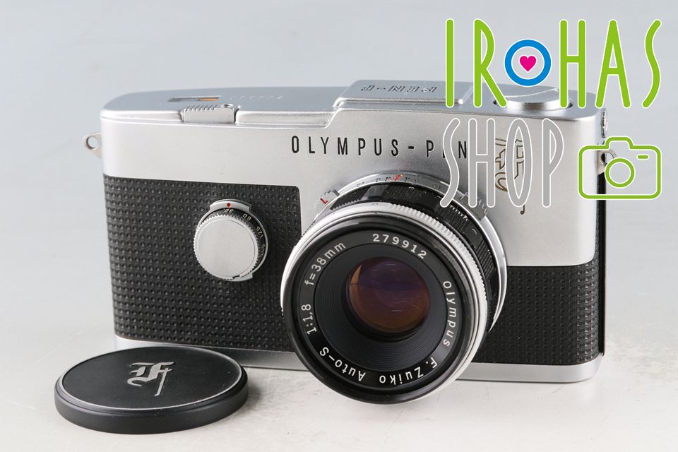 Olympus-Pen F 35 mm Half Frame Camera F. Zuiko Auto-S 38 1.8 Lens 61507 D 4