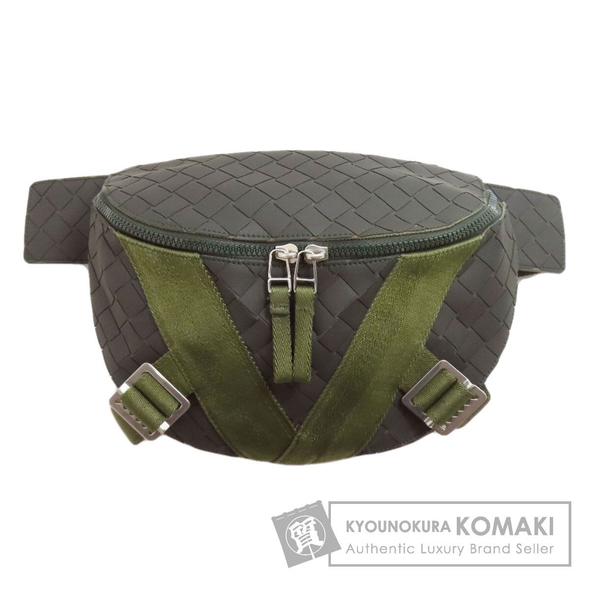 BOTTEGA VENETA ボッテガヴェネタ ニューラバー イントレチャート ボディバッグ ラバー キャンバス レディース