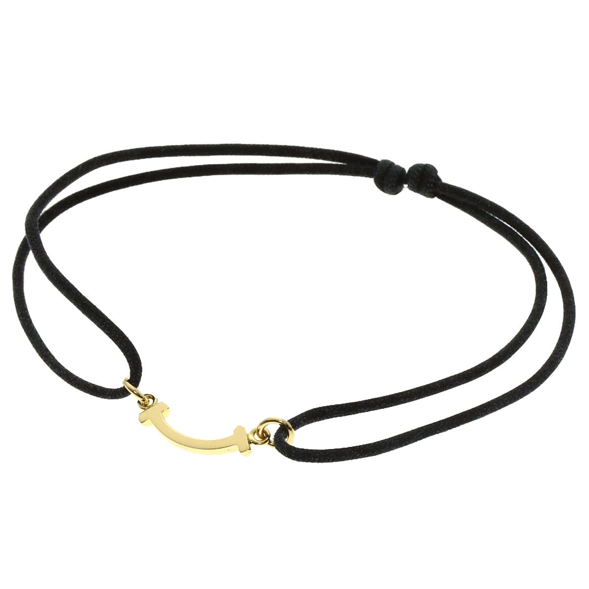 TIFFANY-Co. ティファニー Tスマイル コットン ブレスレット K18YG レディース