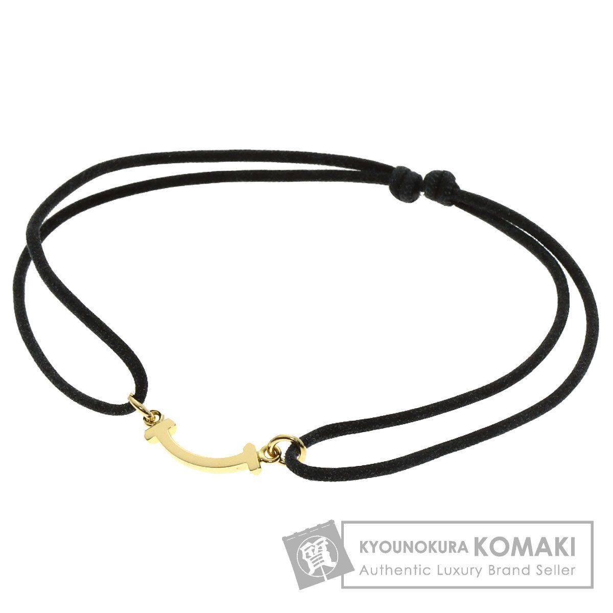 TIFFANY-Co. ティファニー Tスマイル コットン ブレスレット K18YG レディース