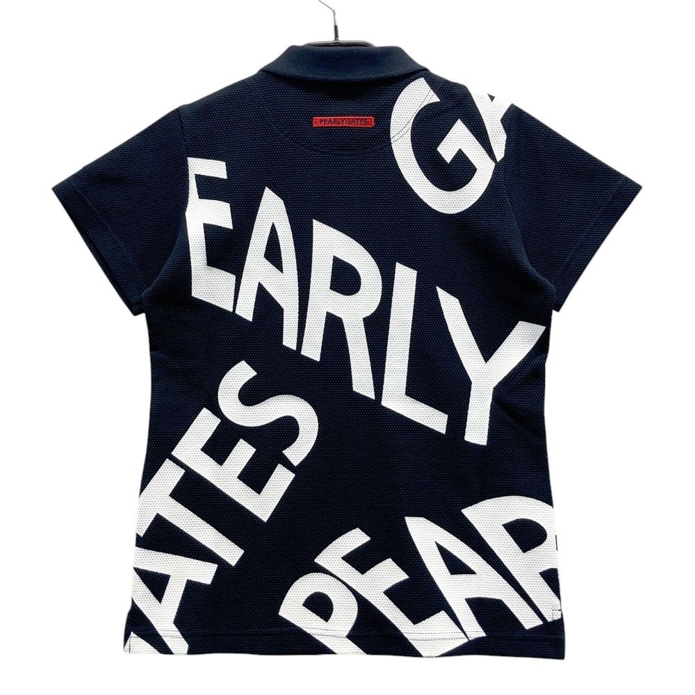 サイズ 0 PEARLY GATES パーリーゲイツ 055-2260710 半袖ポロシャツ ロゴプリント ネイビー系 240101475330 ゴルフウェア レディース ストスト