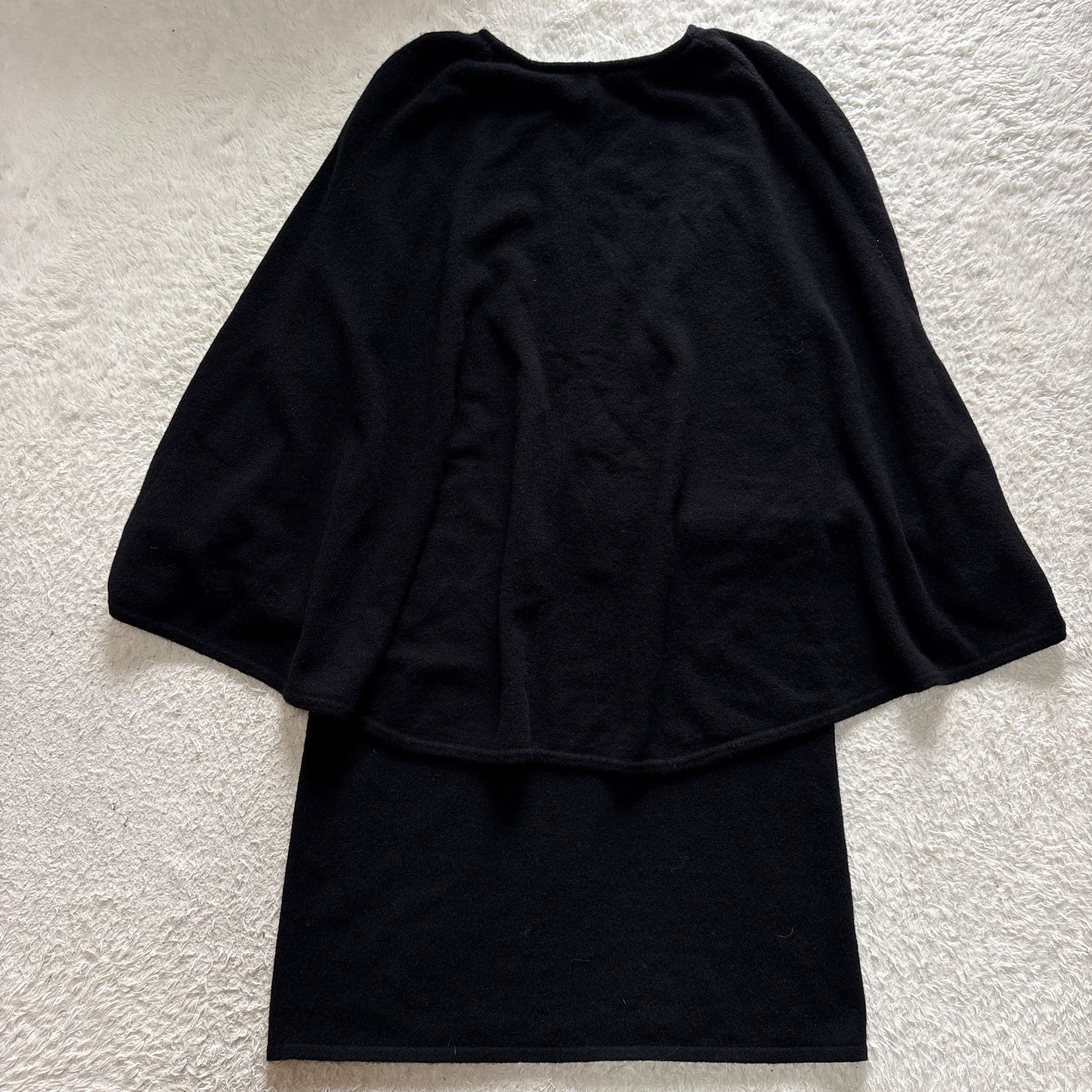 MYLAN カシミヤケープニットドレス ブラック ワンピース