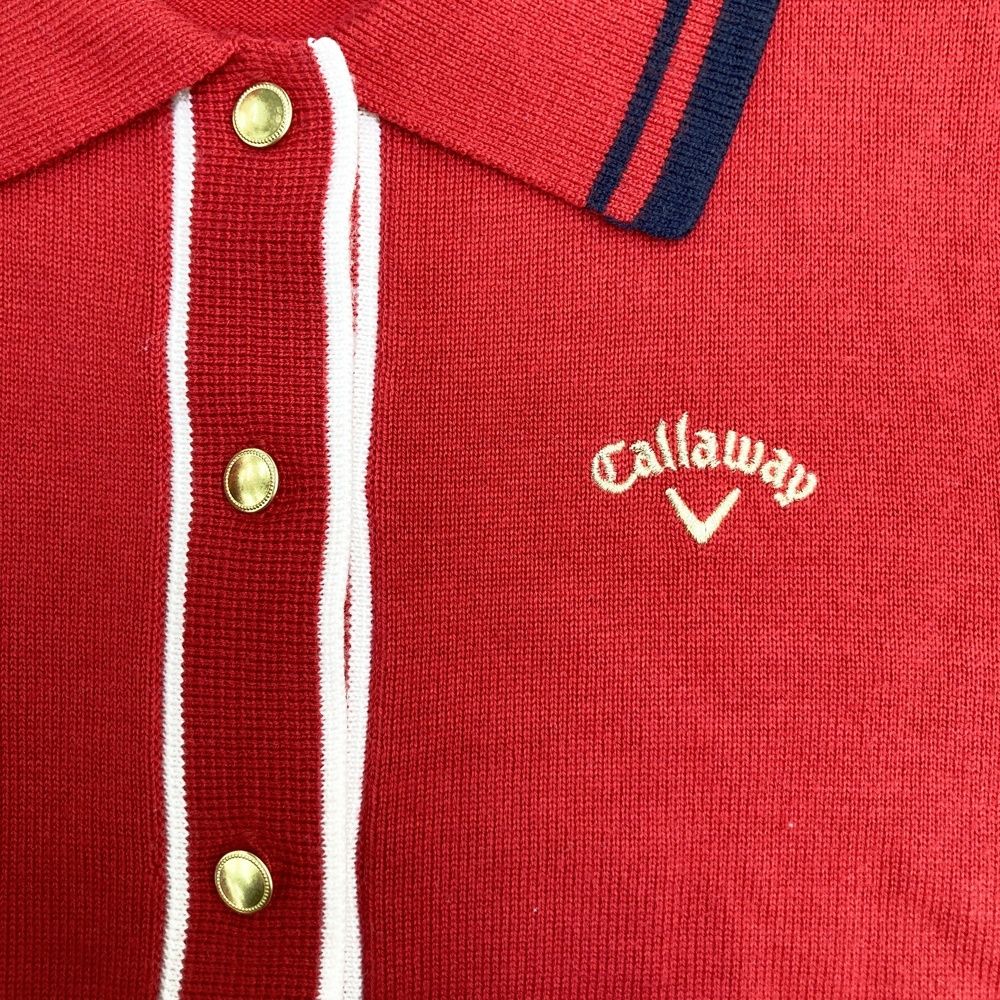 サイズ：S CALLAWAY キャロウェイ 半袖 ニットワンピース ウール混