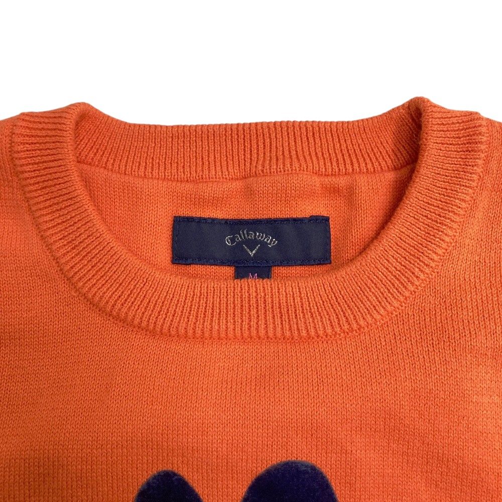 【新品】callaway キャロウェイ　オレンジVネックセーター　S 新品】callaway キャロウェイ オレンジVネックセーター S
