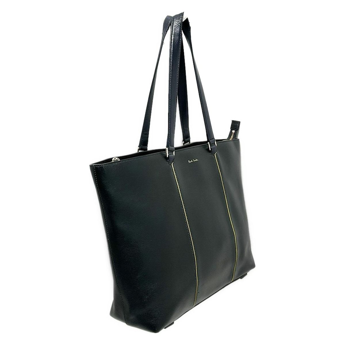 PaulSmith ポールスミス ビジネスバッグ - ダークグレー×ダークネイビー 本体ロックなし レザー