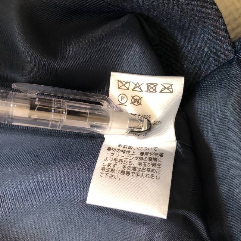 タ Anne Coquine アンコキーヌ ウールミックスツイードダブルブレストジャケット ネイビー S GULLKHAN_COM