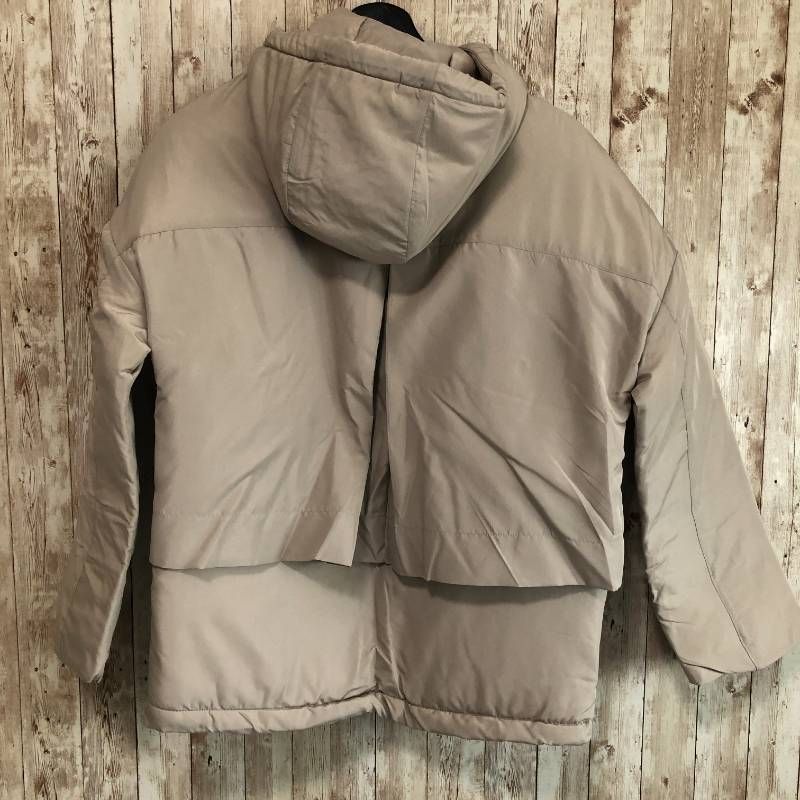 タ Anne Coquine アンコキーヌ フード付き蓄熱中綿フ ブルゾン グレージュ S