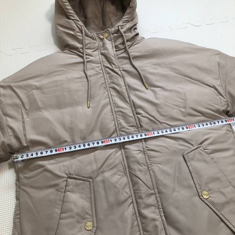 タ Anne Coquine アンコキーヌ フード付き蓄熱中綿フ ブルゾン グレージュ S GULLKHAN_COM