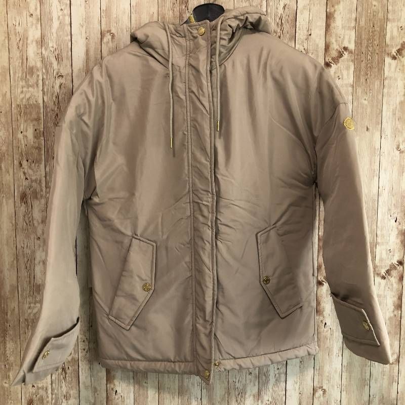 タ Anne Coquine アンコキーヌ フード付き蓄熱中綿フ ブルゾン グレージュ S