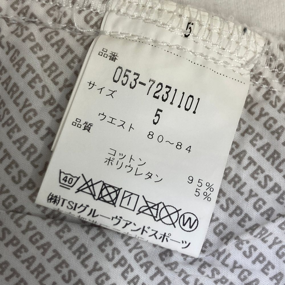 サイズ：5 PEARLY GATES パーリーゲイツ ストレッチパンツ ホワイト系