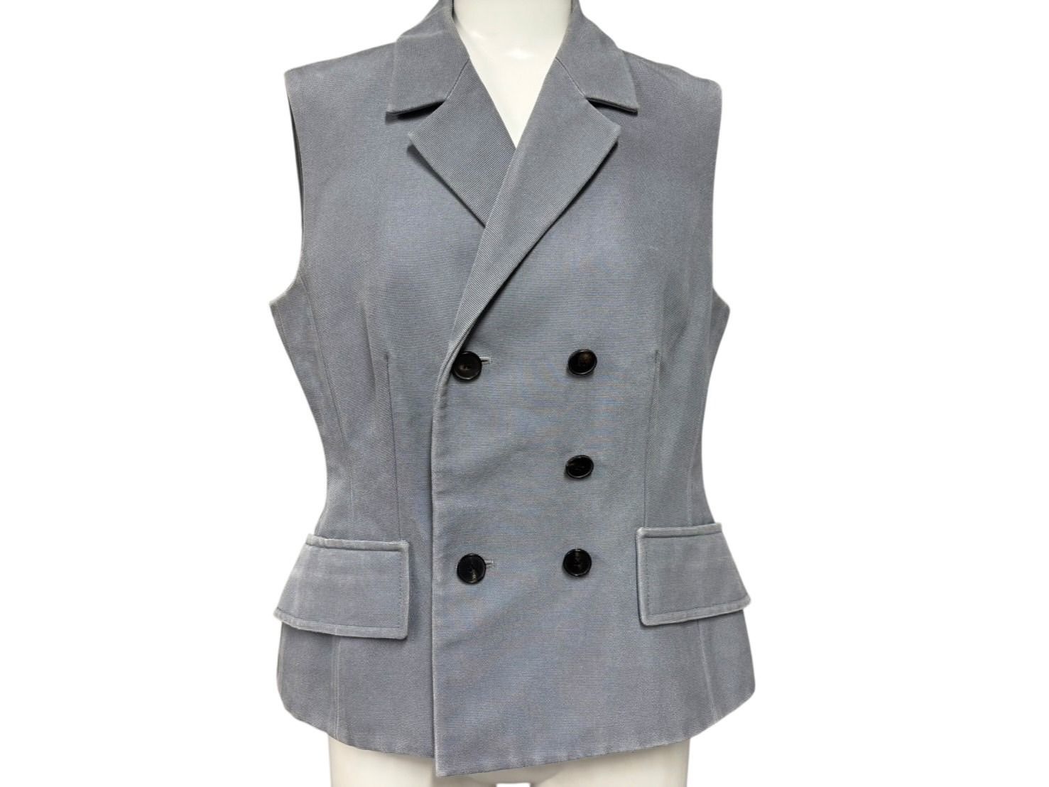 Christian Dior クリスチャンディオール ダブルブレスト ベスト ブルータザール 021G05A6005 グレー シルク サイズ 38 4b008196