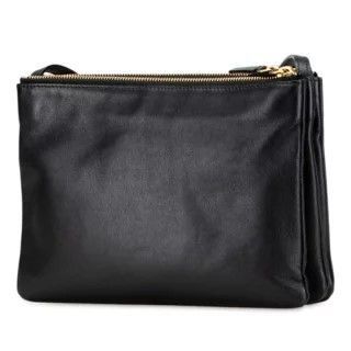 セリーヌ トリオ ラージ 斜め掛け ショルダーバッグ ブラック ゴールド金具 レザー レディース CELINE ABランク 名谷店