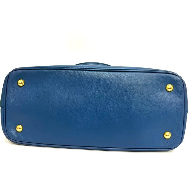 プラダ ガレリア 三角ロゴプレート ハンドバッグ ショルダーバッグ 2WAY ABランク 斜めがけ ブルー サフィアーノ レザー レディース PRADA 西神店 DECORATOM_COM_BR