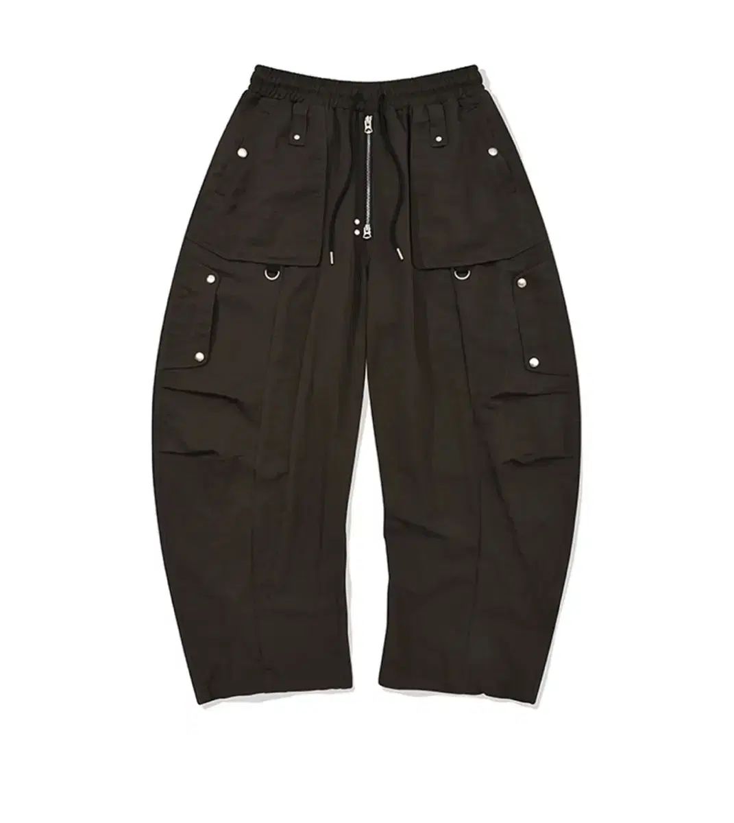 フォース333 フラップ ポケット ワイド パンツ ダーク ブラウン