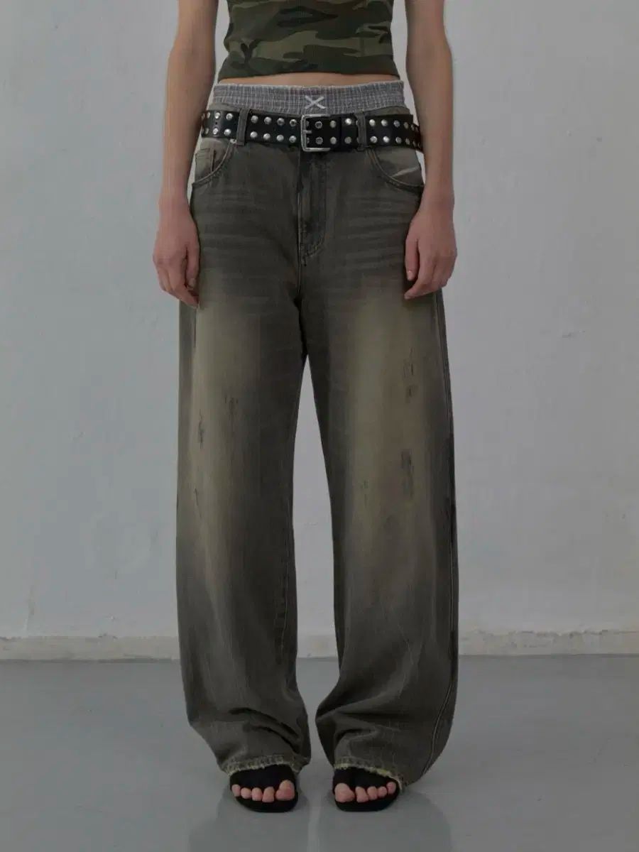 Lcdc tm ピーチド セミ ワイド デニム