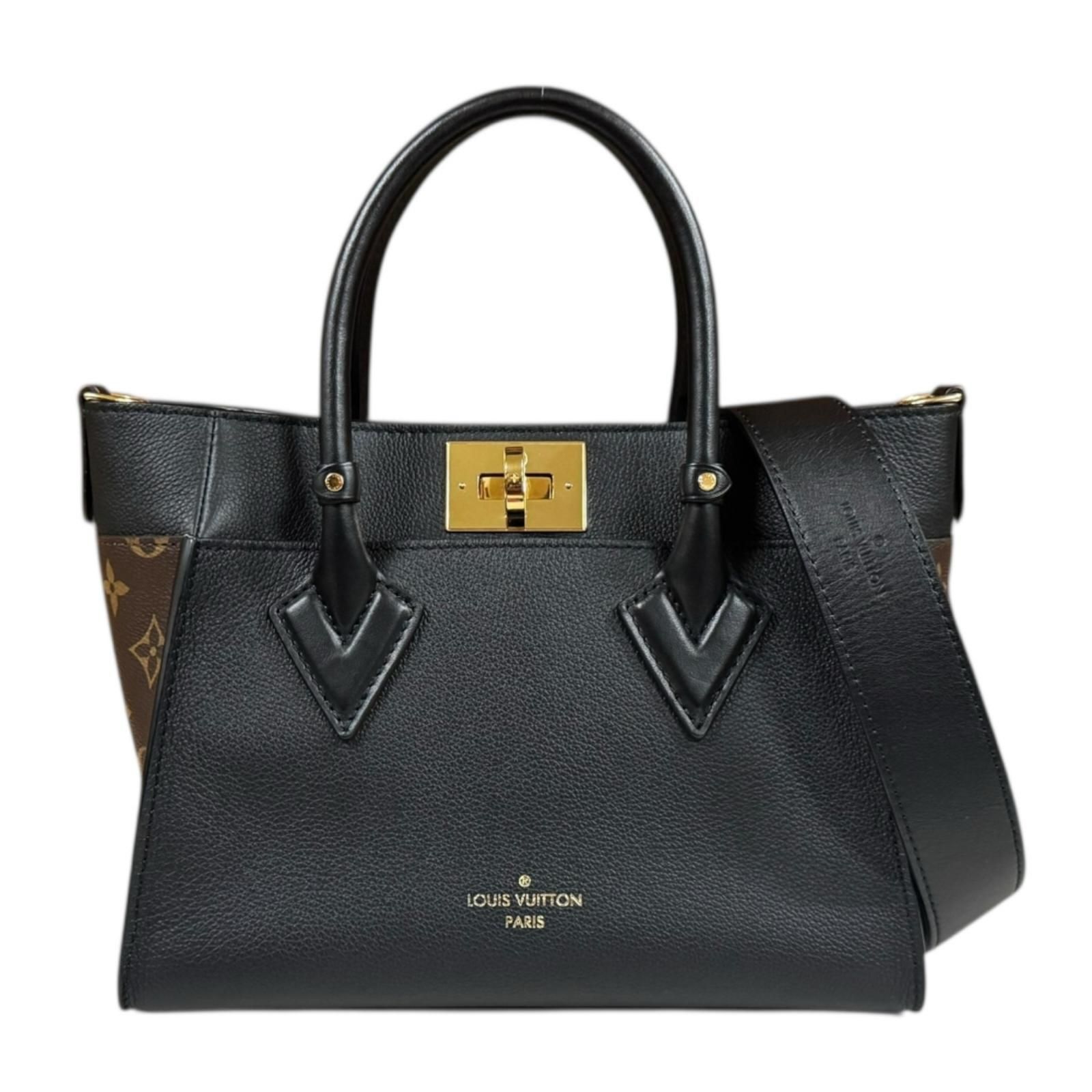 ルイヴィトン オンマイサイドPM ショルダーバッグ レザー M57728 ブラック レディース LOUIS VUITTON ルイヴィトン ルイ ヴィトン