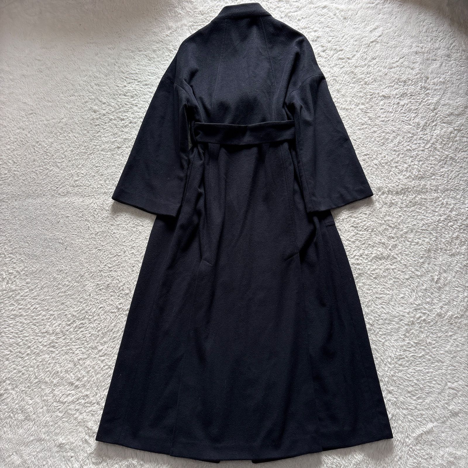 M.MARTIN カシミヤ混ウール カシュクール風ロングコート ネイビー