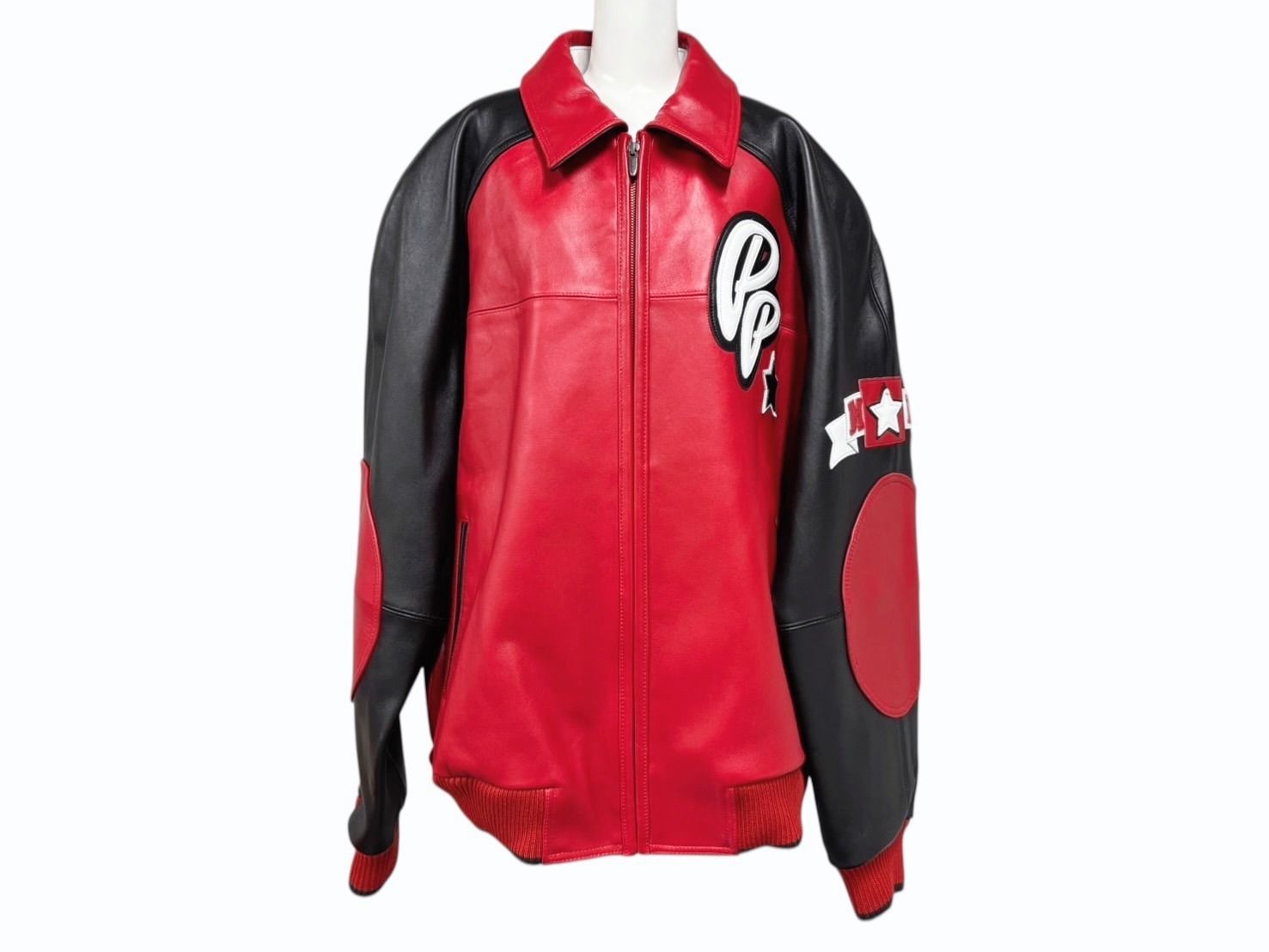 pellepelle ペレペレ CLASSIC SODA レザー ジャケット レッド ブラック サイズ2XL 4b008041