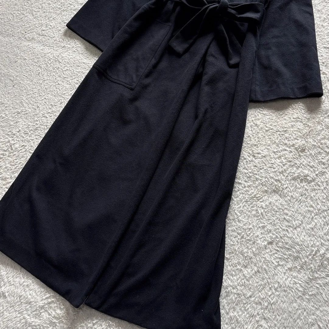 M.MARTIN カシミヤ混ウール カシュクール風ロングコート ネイビー GULLKHAN_COM