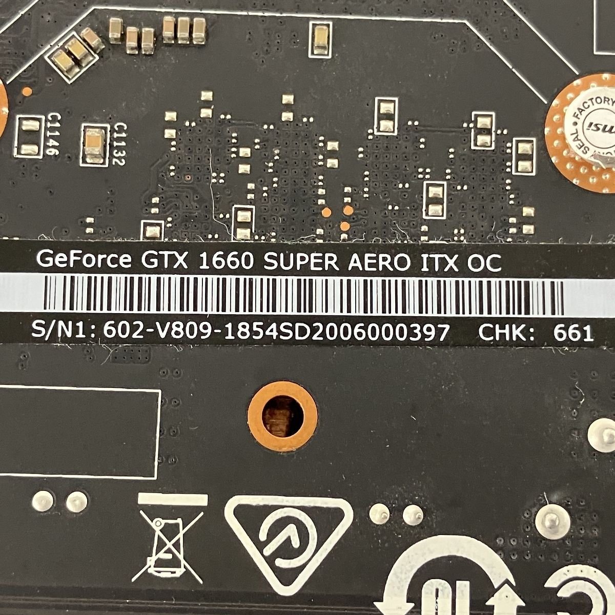 MSI GeForce GTX 1660 SUPER AERO ITX OC グラフィックボード グラボ GPU PCパーツ ジャンク Y10551539