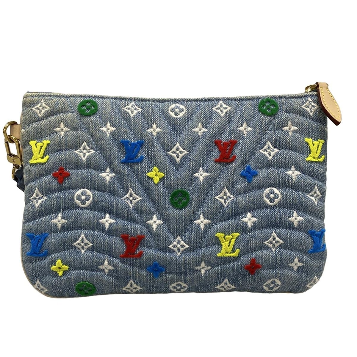 LOUIS VUITTON ルイヴィトン クラッチバッグ ニューウェーブ ポシェット ジップ M67538 ライトブルー DECORATOM_COM_BR