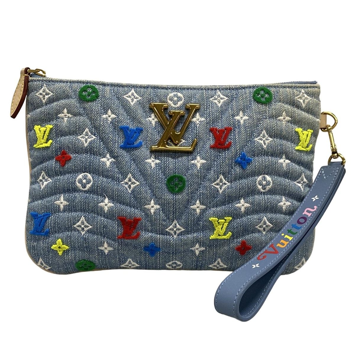 LOUIS VUITTON ルイヴィトン クラッチバッグ ニューウェーブ ポシェット ジップ M67538 ライトブルー