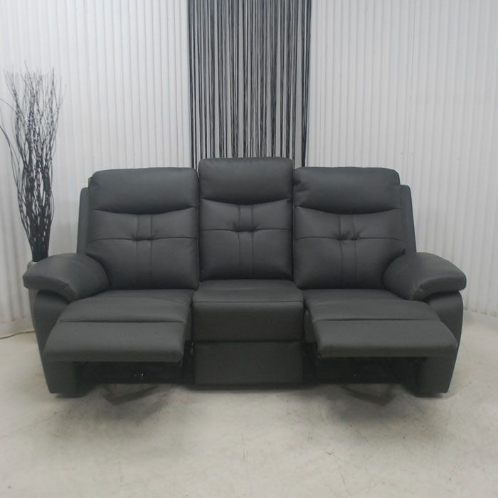 アウトレット 現品限り 一部 大 電動リクライナーモーション ソファー リラックス空間 グレイ ３人掛け 250625-413-3p電動