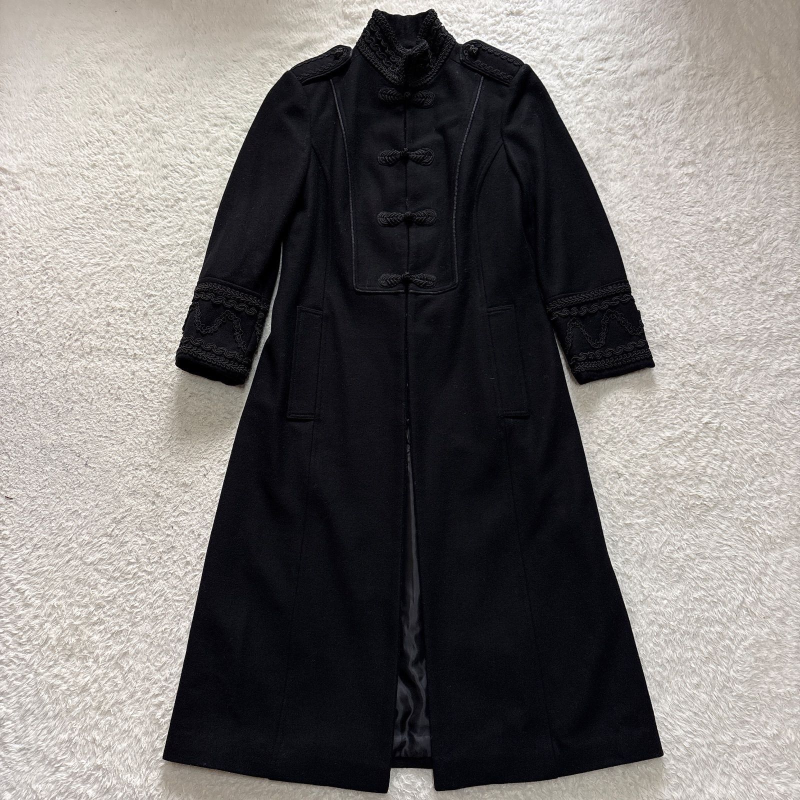 ZARA チャイナロングコート ブラック 刺繍