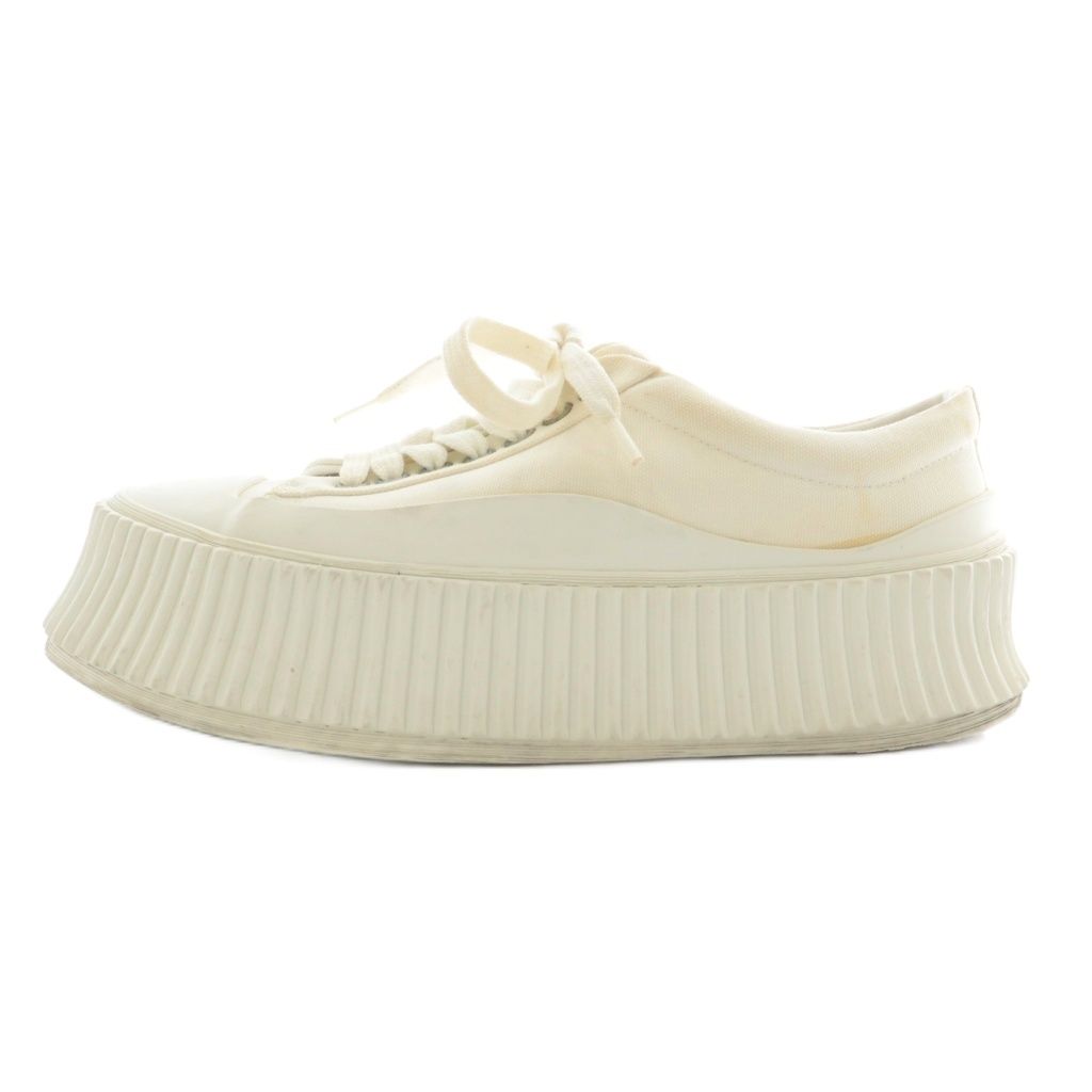 ジルサンダー JIL SANDER スニーカー キャンバス 厚底 プラットフォーム ローカット 35 22cm 白 ホワイト J15WS0002 P4868 XZ GY19