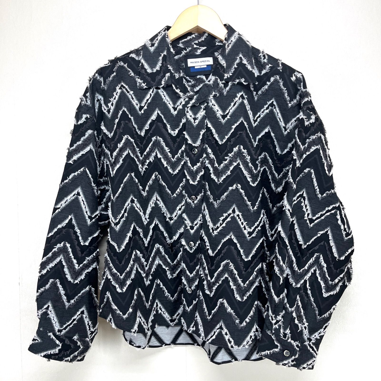 メゾン ジグザジャガードプライムオーバーシャツ グレー S