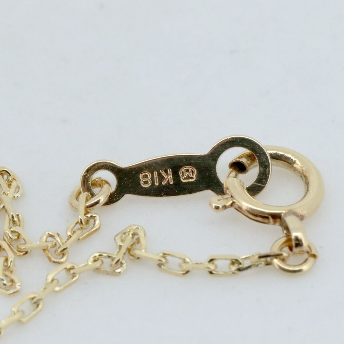 ミキモト K18 9個の真珠とイエローゴールドチェーンのブレスレット