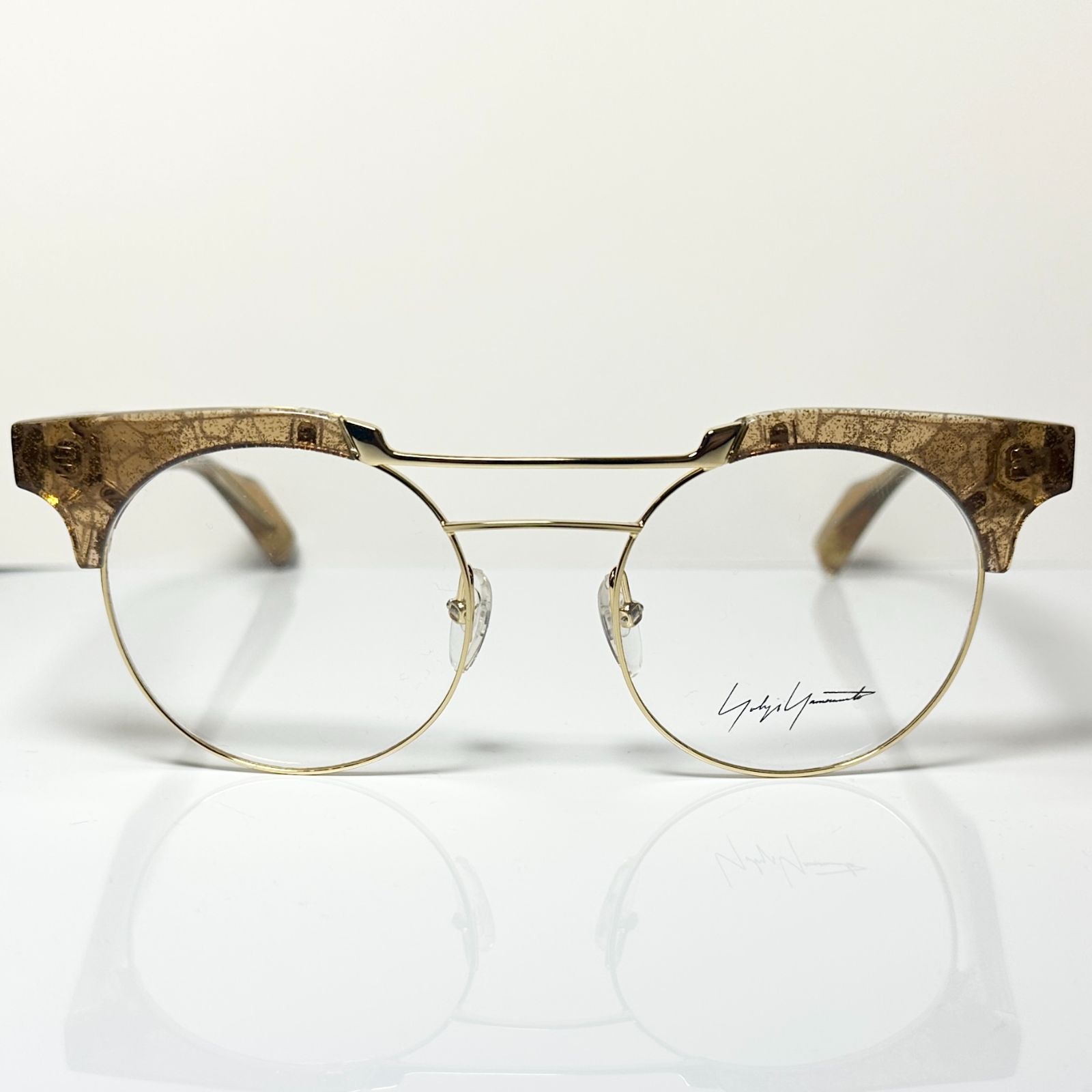 Yohji Yamamoto ヨウジヤマモト YY3009 180 金色 メガネ 純正ケース付き フランス製 Y3