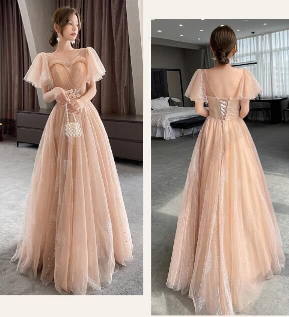 発表会 舞台衣装 パーティ フォ マル ビーズ 刺繍 チュール 9号 M ドレス OPN2839