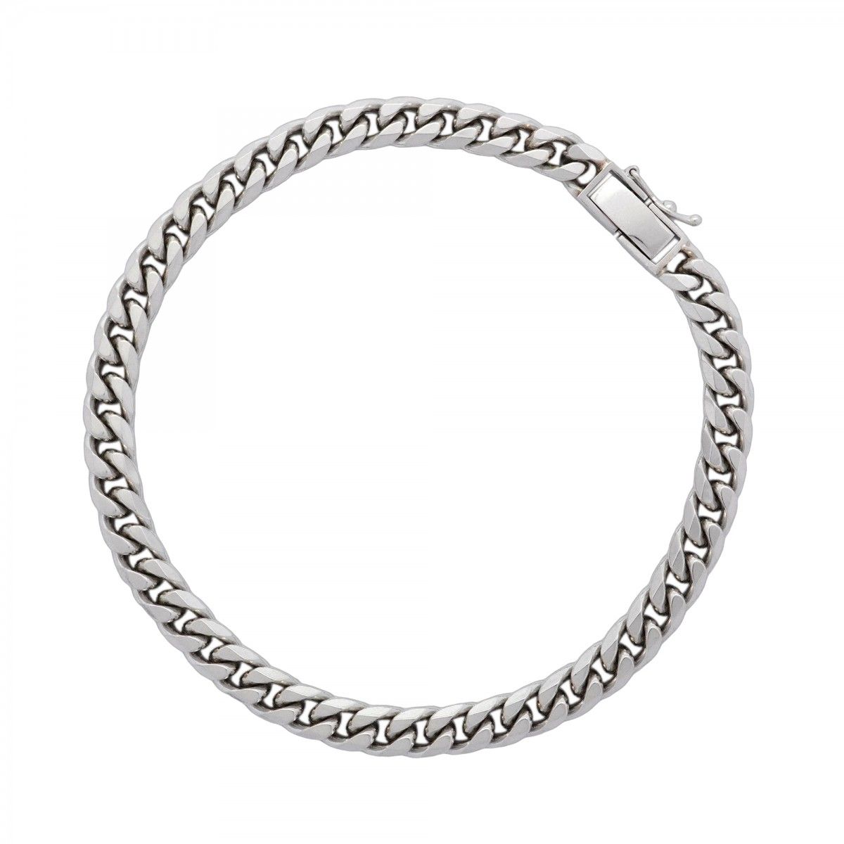 5 khm 094 喜平 ブレスレット Pt 850 プラチナ 8面 シングル 20.3 cm 30.4 g キヘイ メンズ レディース ユニセックス